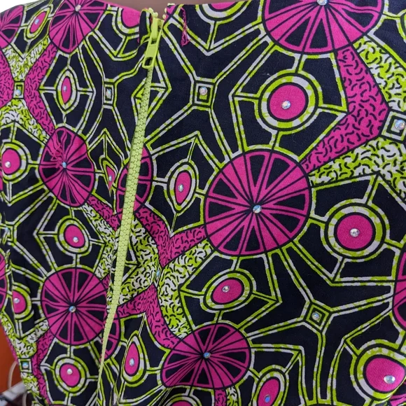 NWOT, AFRICAN PRINT DRESS SIZE 18. - Picture 10 of 15